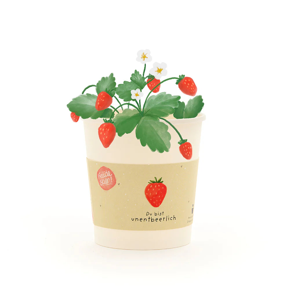 Du bist unentbeerlich - Becher mit Erdbeersamen