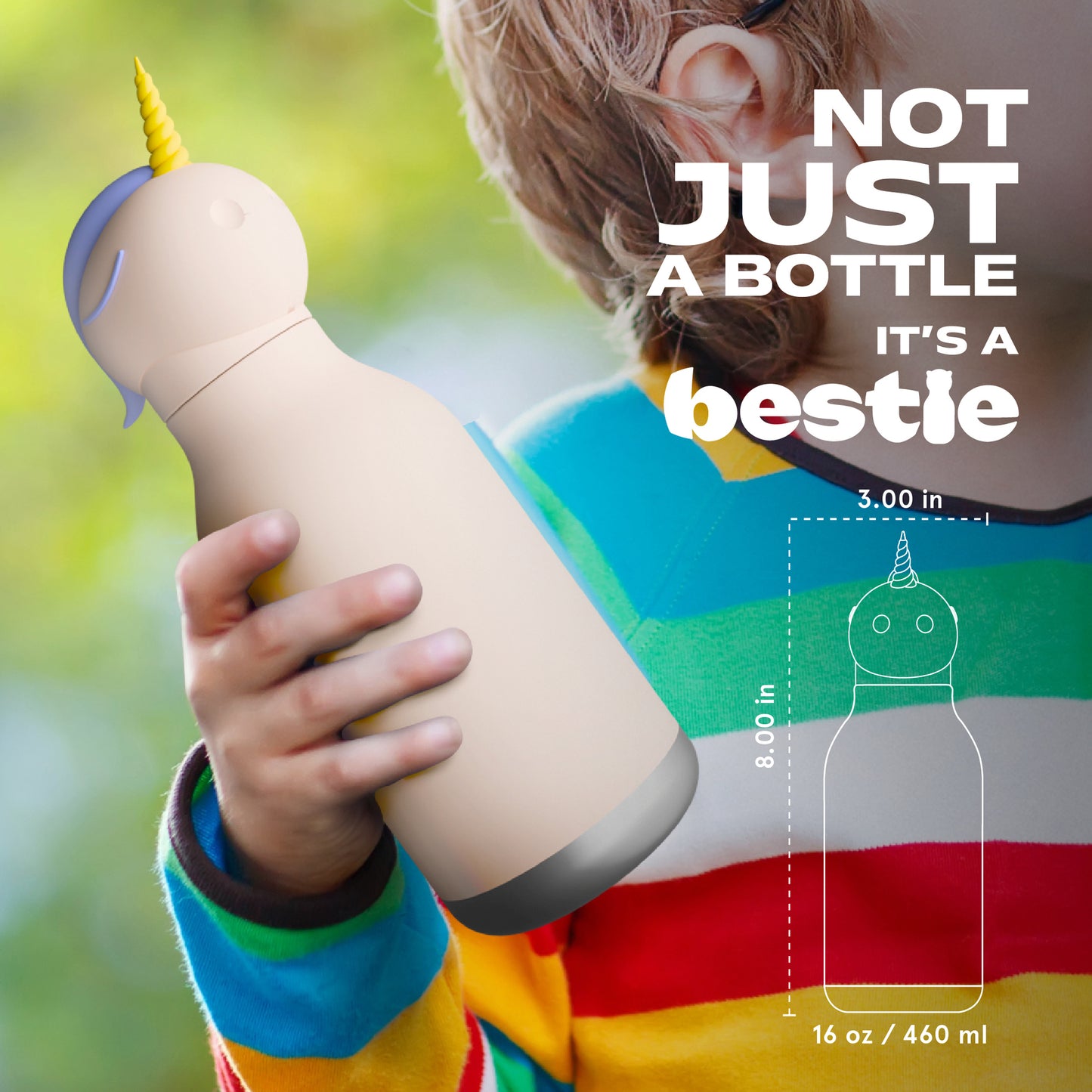 ASOBU Bestie Einhorn Trinkflasche 460ml – Ansicht 4