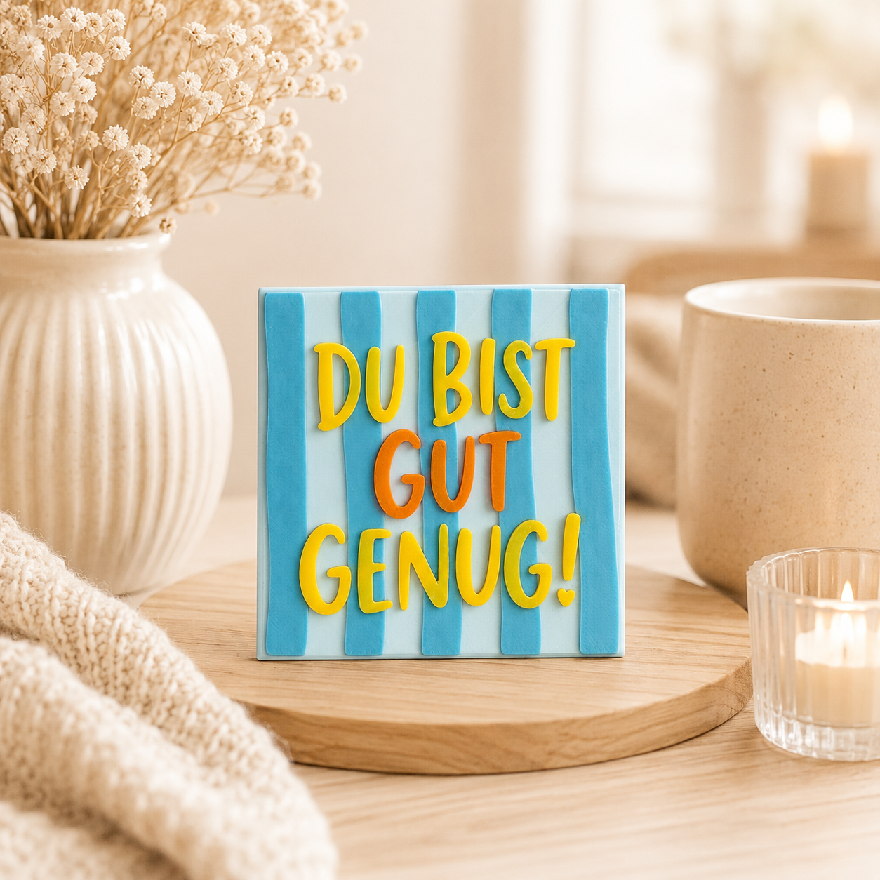 Du bist gut genug – Affirmationstafel 8x8 cm Lieblingsschuppen.de