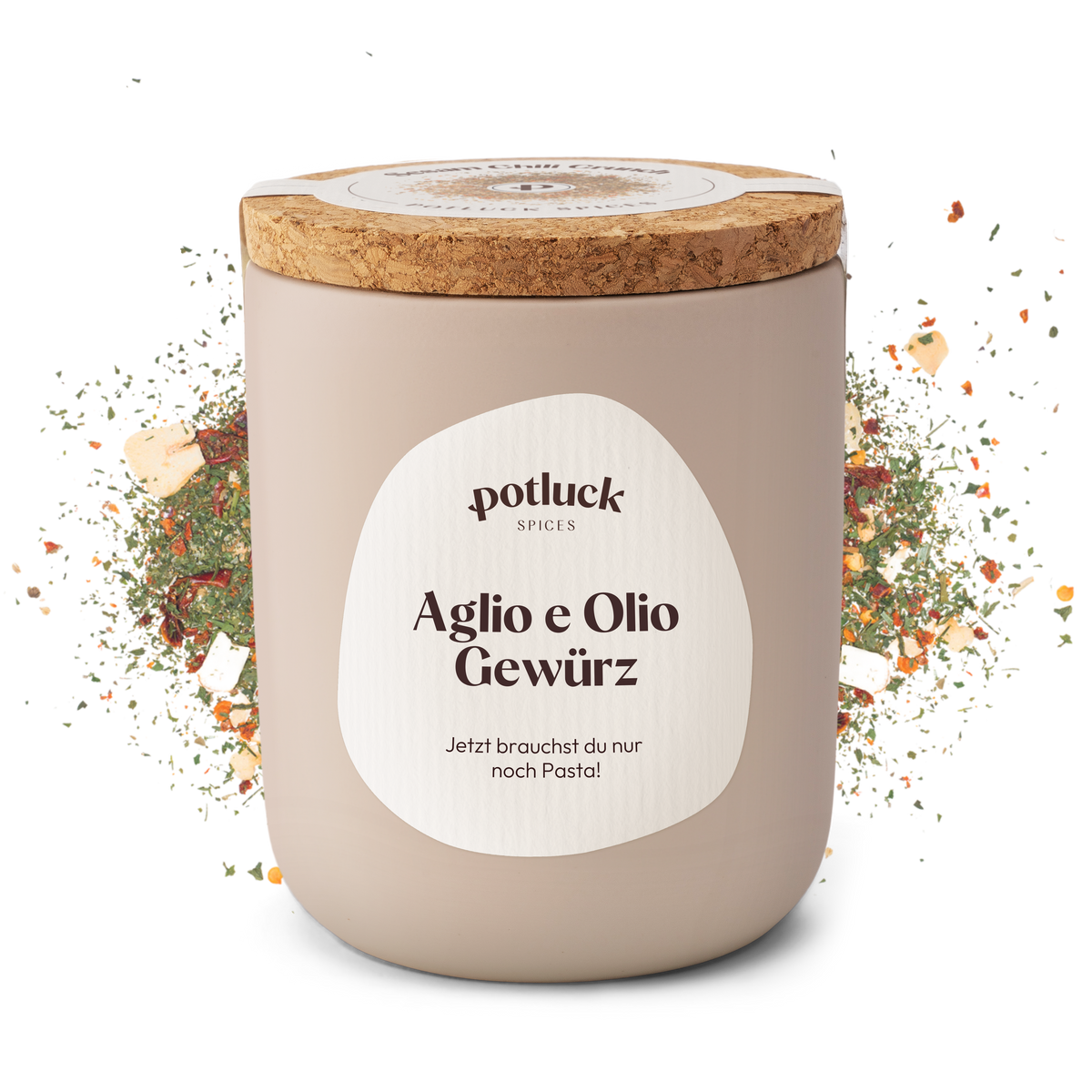 Aglio e Olio Gewürz 60g von Potluck – Verpackung