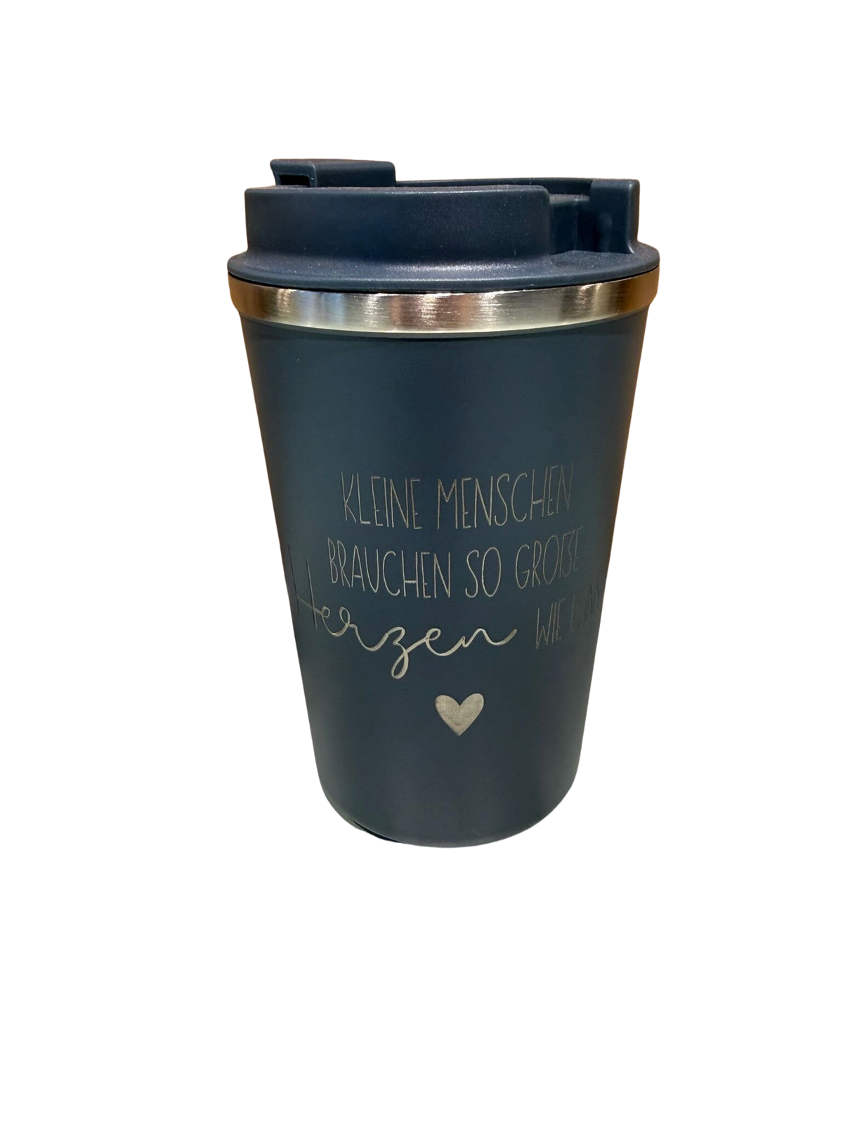 Thermobecher mit Gravur – Kleine Menschen brauchen so große Herzen wie deins | Geschenk Erzieherin Lieblingsschuppen.de