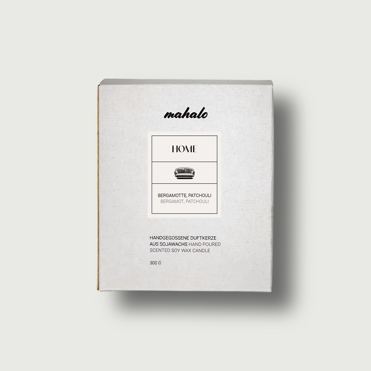 Mahalo Home Duftkerze „Home“ – Patchouli, Bergamotte & Gardenie