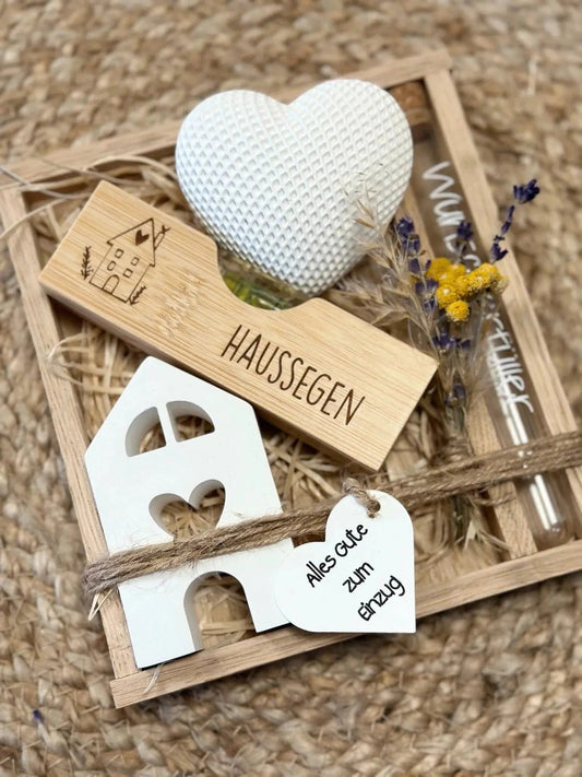 Einzugsgeschenk Haussegen Set mit Wasserwaage
