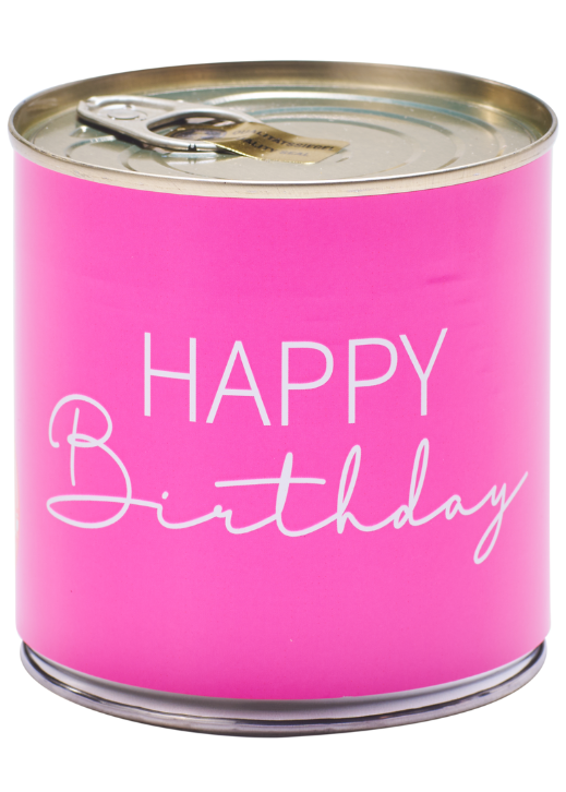 Cancake Happy Birthday Neon Pink – Zitronenkuchen Geburtstagskuchen in der Dose Cancake
