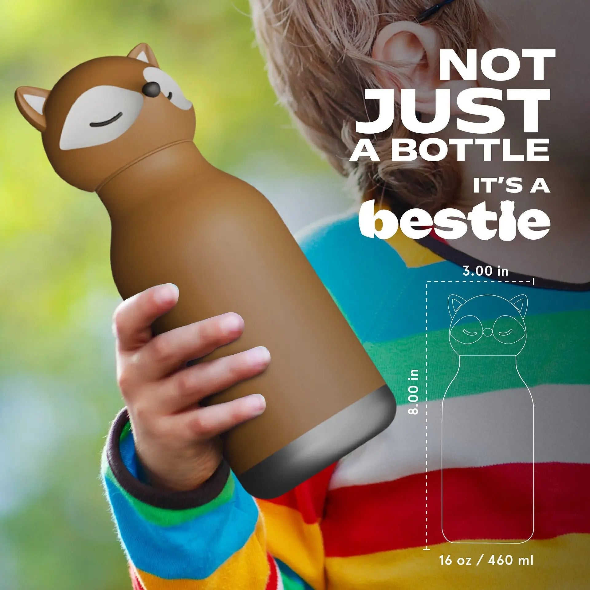 ASOBU Bestie Fuchs Kinder Trinkflasche 460ml – Edelstahl, auslaufsicher für Kita & Schule Lieblingsschuppen.de