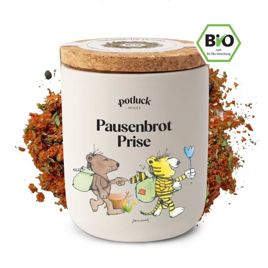 Bio Pausenbrot Prise Gewürz 60g von Potluck & Janosch – Verpackung
