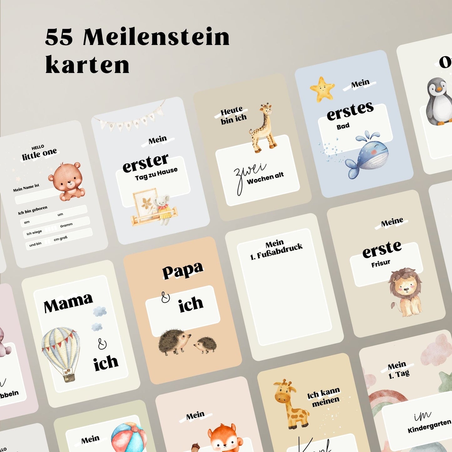 Meilensteinkarten für Babys