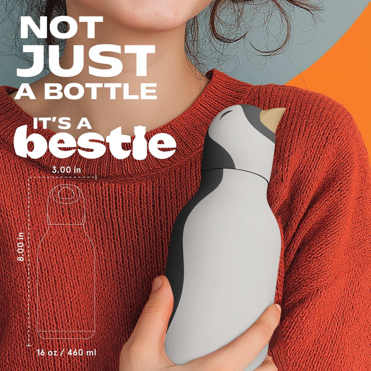 ASOBU Bestie Pinguin Trinkflasche 460ml – Ansicht 4
