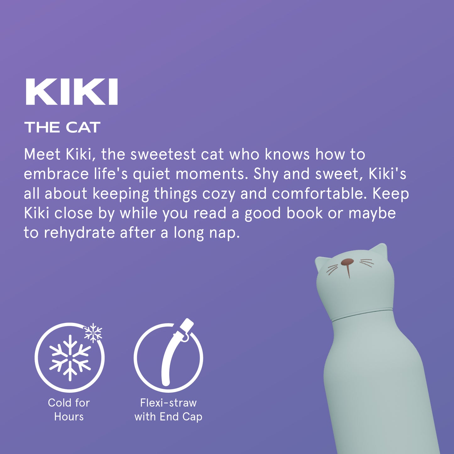 ASOBU Bestie Katze Trinkflasche 460ml – Ansicht 3