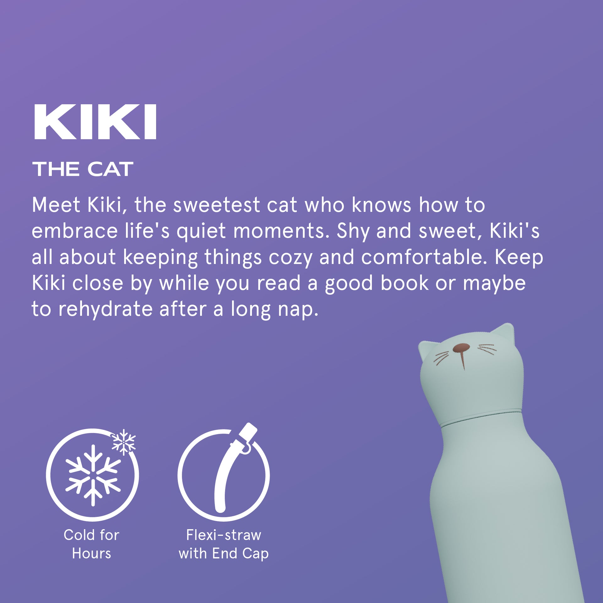 ASOBU Bestie Katze Trinkflasche 460ml – Ansicht 3