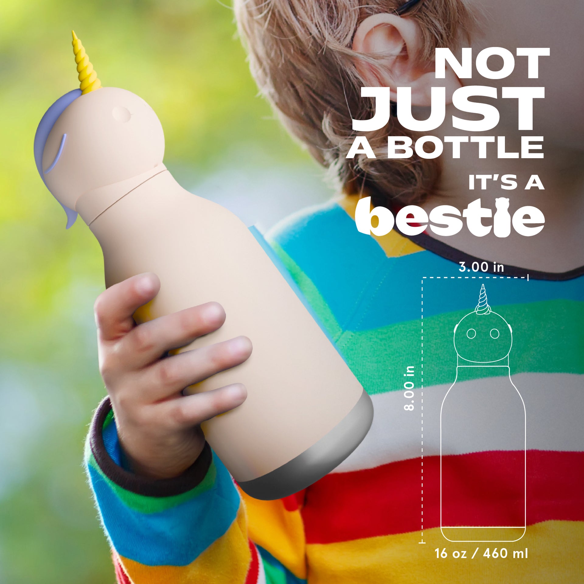 ASOBU Bestie Einhorn Trinkflasche 460ml – Ansicht 4