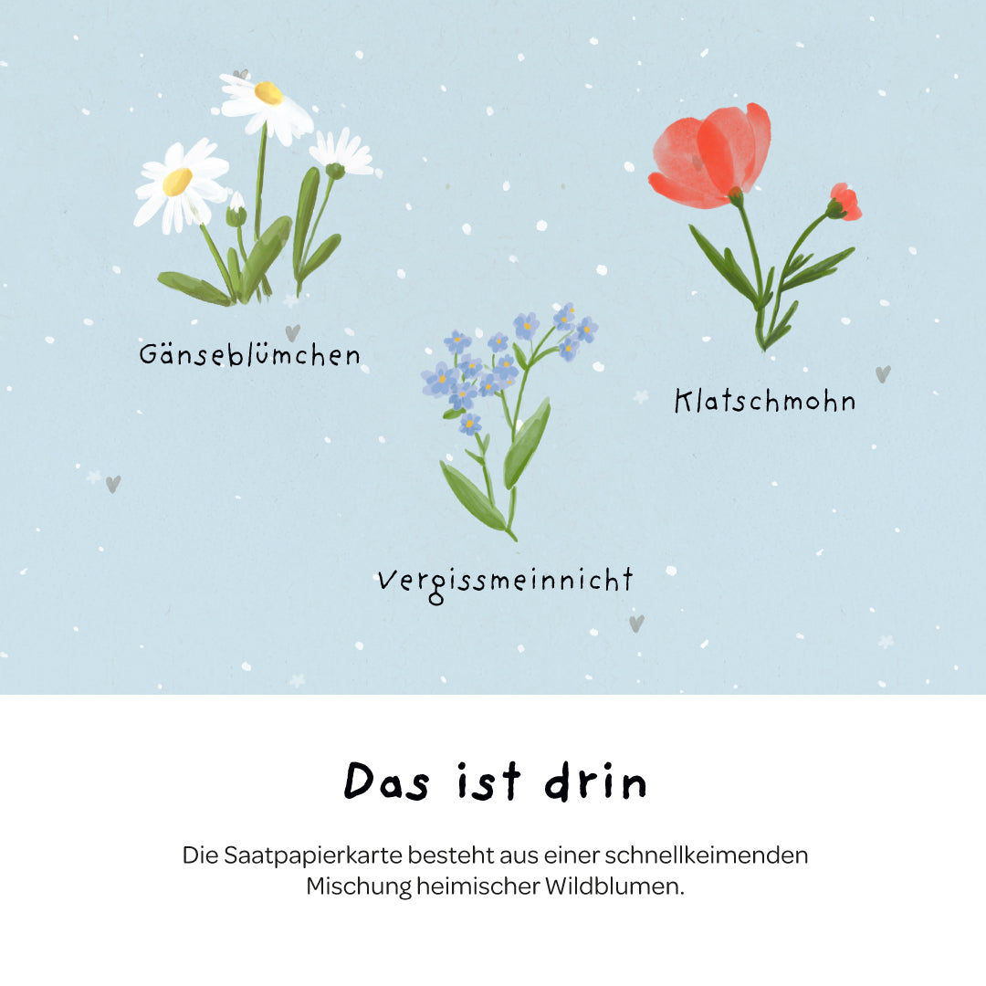 Grußkarte - Herzrasen kann man nicht mähen