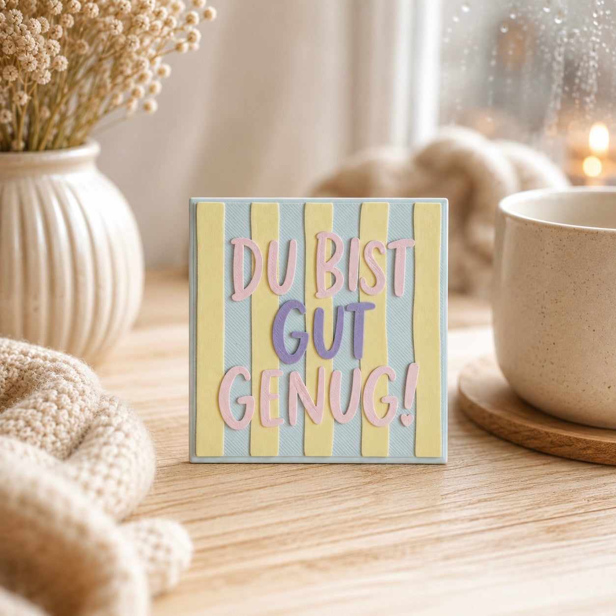 Du bist gut genug – Affirmationstafel 8x8 cm Lieblingsschuppen.de