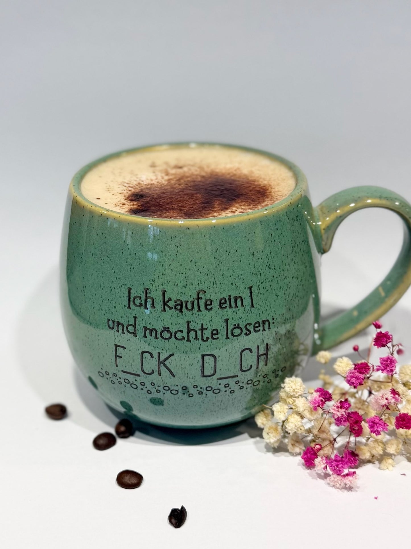 Galgenmännchen Tasse – HALTS MAUL oder FICK DICH – 420 ml – Statement mit Humor