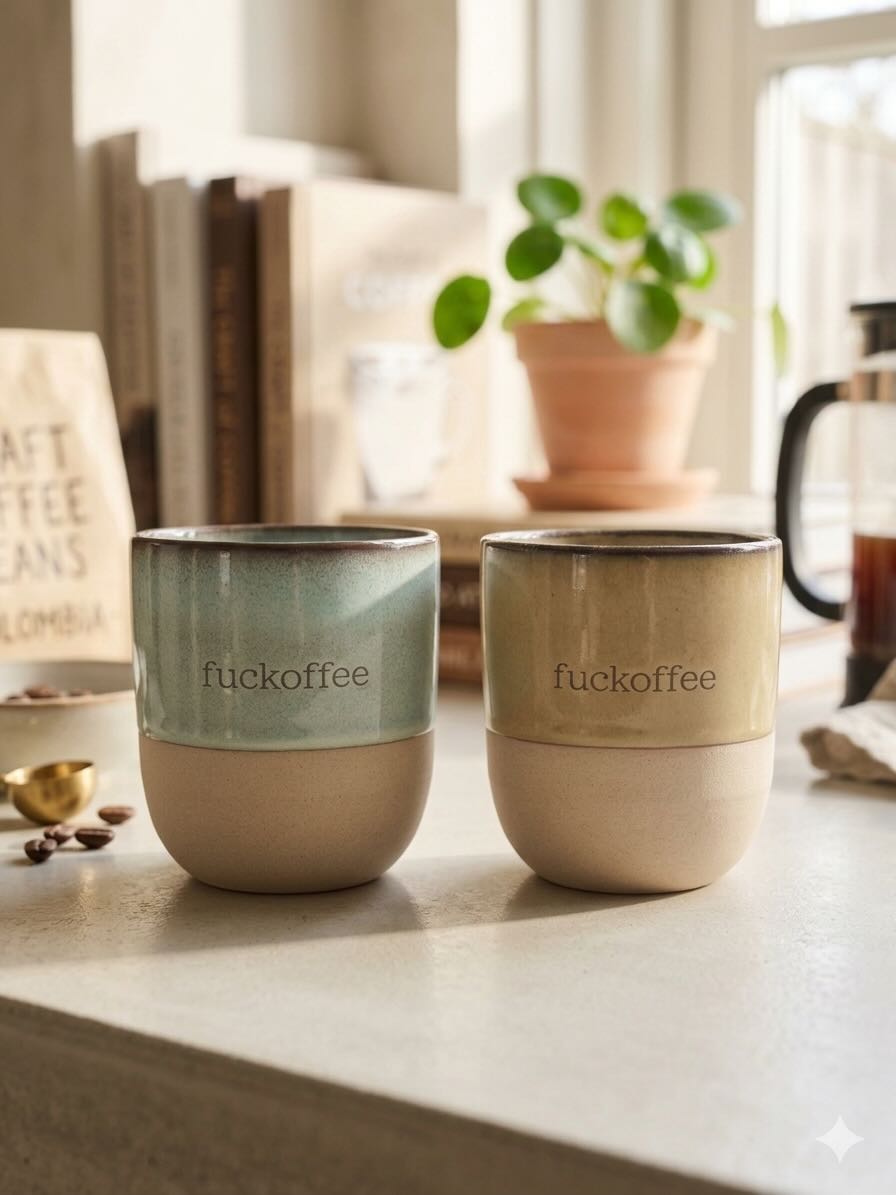 Steingut-Tasse „fuckoffee“ – Handmade Look Lieblingsschuppen.de