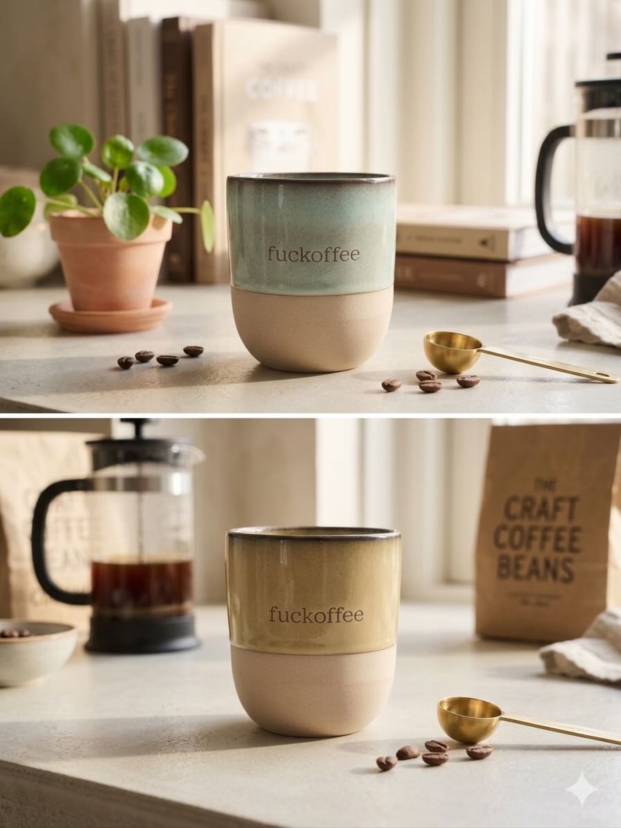 Steingut-Tasse „fuckoffee“ – Handmade Look Lieblingsschuppen.de