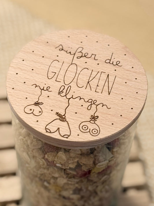 Vorratsglas „Süßer die Glocken nie klingen“ – Weihnachtsglas mit Gravur