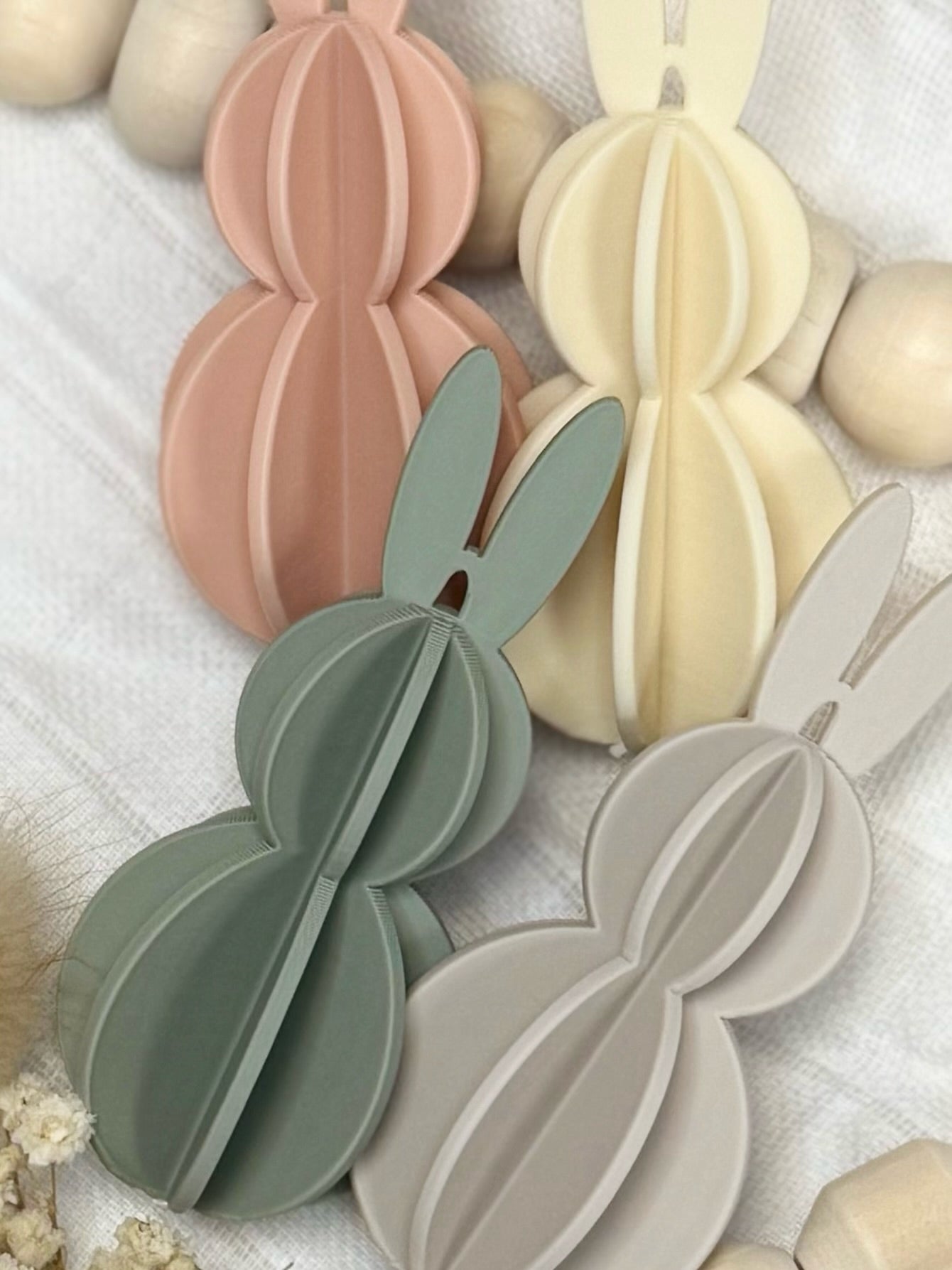 4er Set Osterhasen Anhänger im Waben Design aus dem 3D Druck inkl. Versand