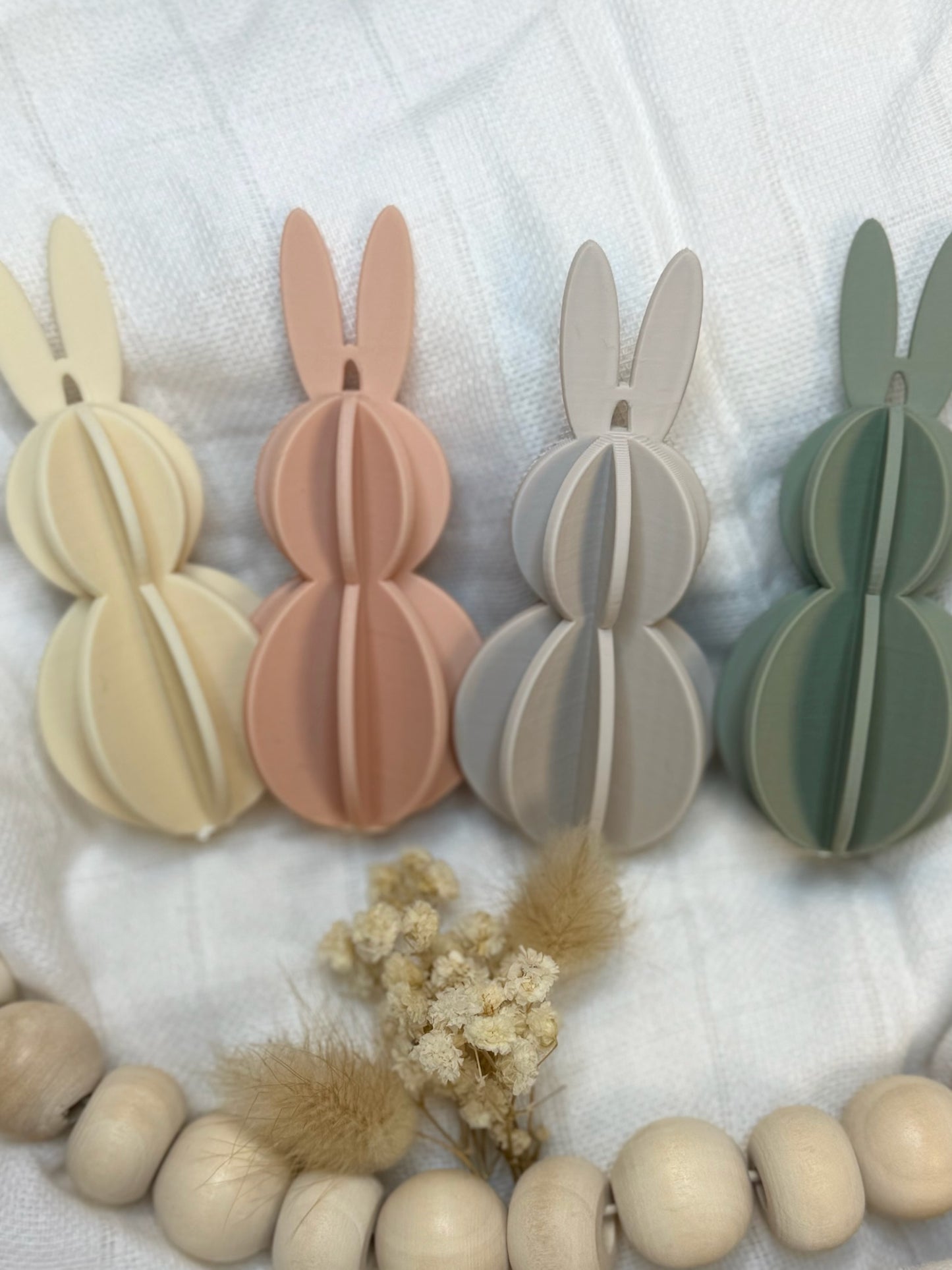 4er Set Osterhasen Anhänger im Waben Design aus dem 3D Druck inkl. Versand