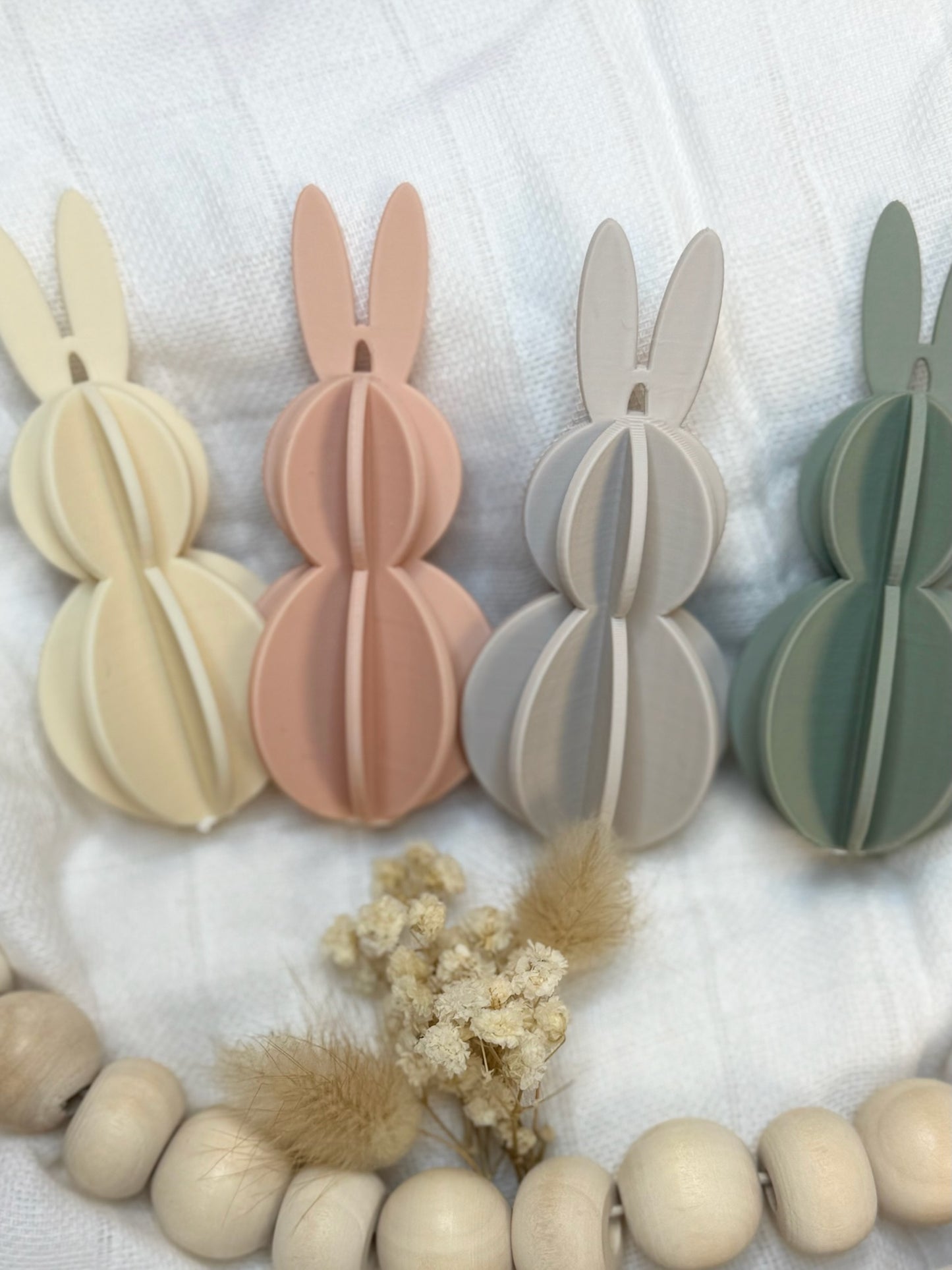 4er Set Osterhasen Anhänger im Waben Design aus dem 3D Druck inkl. Versand