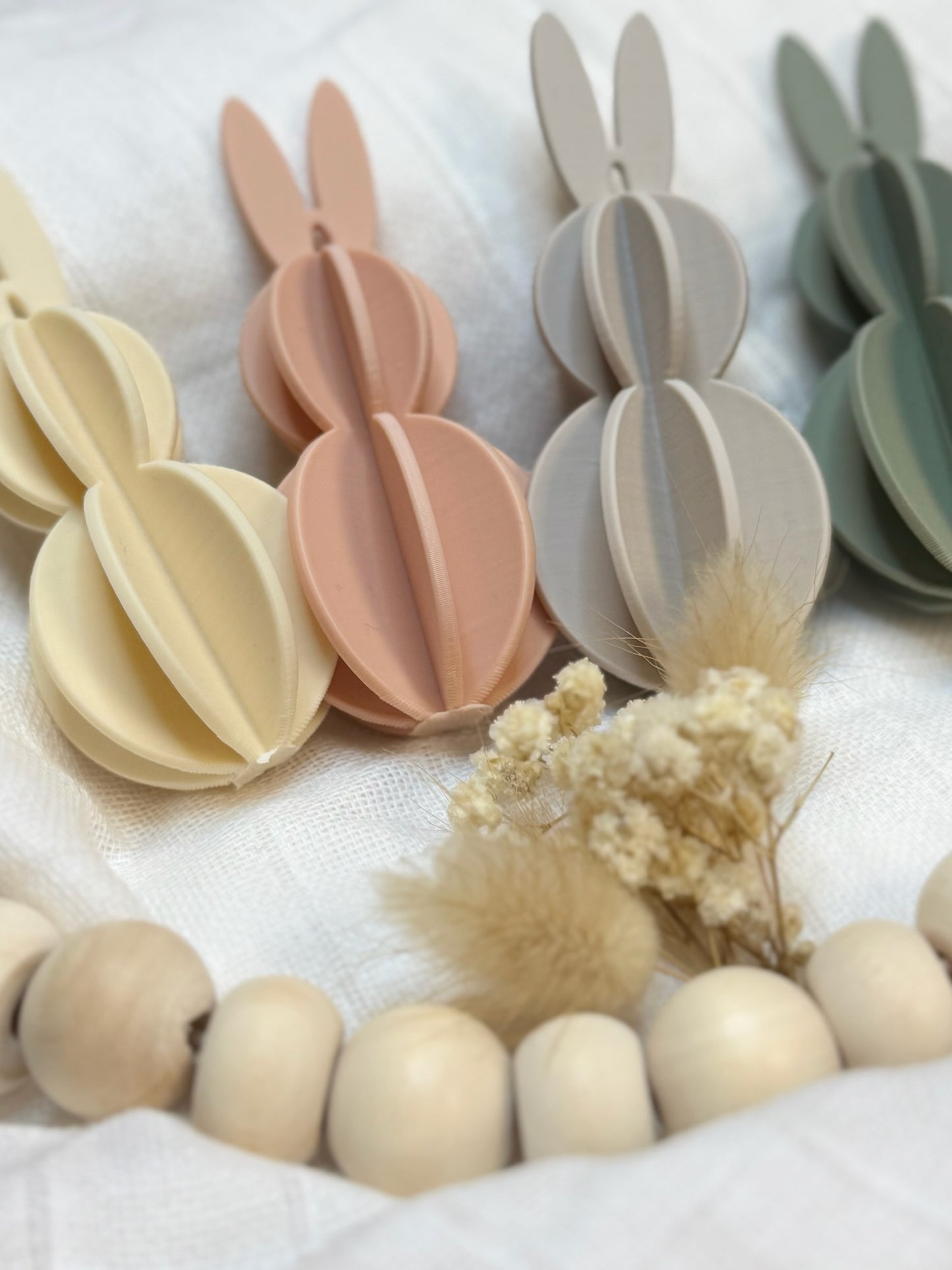 4er Set Osterhasen Anhänger im Waben Design aus dem 3D Druck inkl. Versand