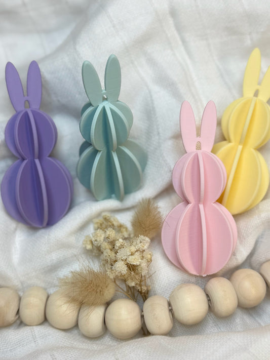 4er Set Osterhasen Anhänger im Waben Design aus dem 3D Druck inkl. Versand