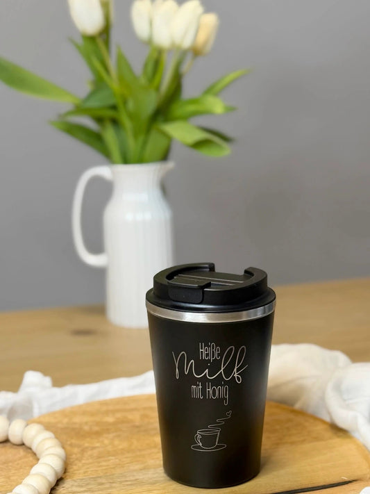 Thermobecher Milf Kaffee | Heiße Milf mit Honig | Edelstahl to go by Lieblingsschuppen.de