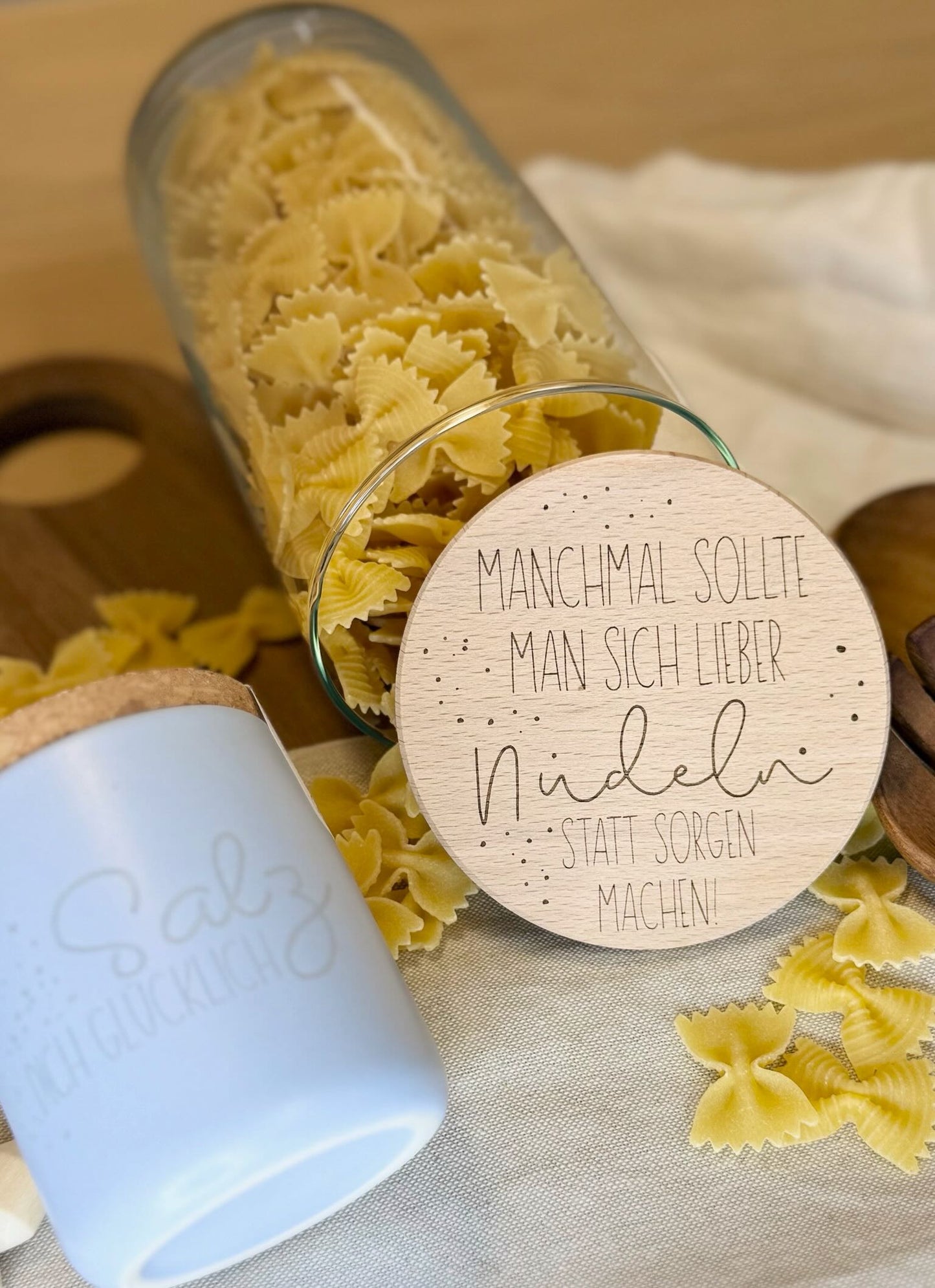 Nudelglas - Manchmal sollte man sich lieber Nudeln statt Sorgen machen