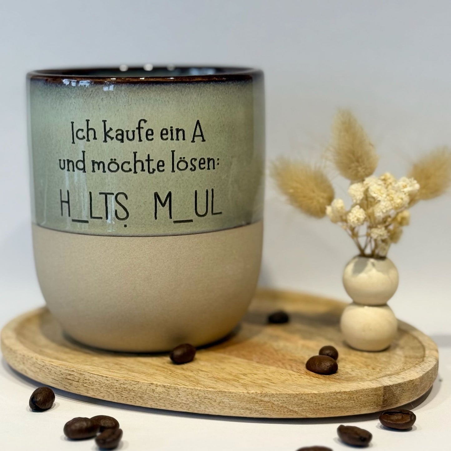 Tasse „Halts Maul" – Witzige Kaffeetasse mit Spruch