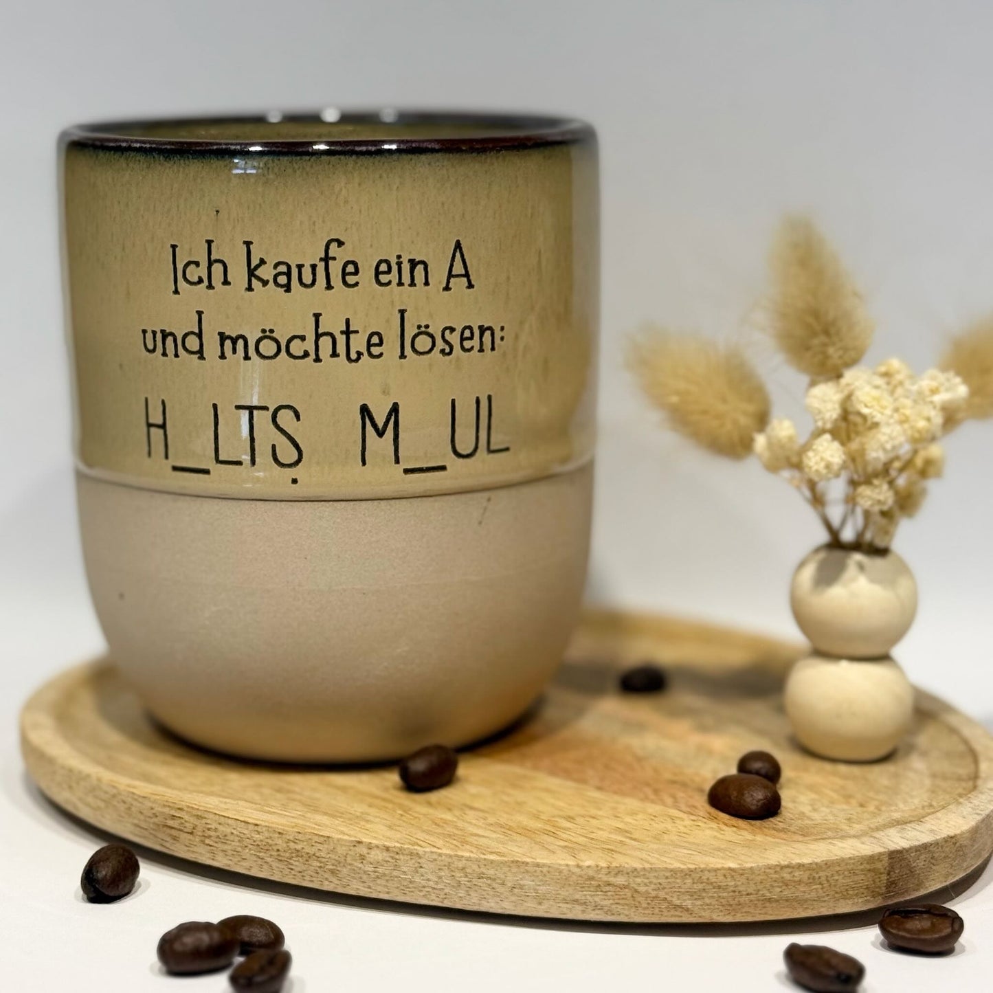 Tasse „Halts Maul" – Witzige Kaffeetasse mit Spruch