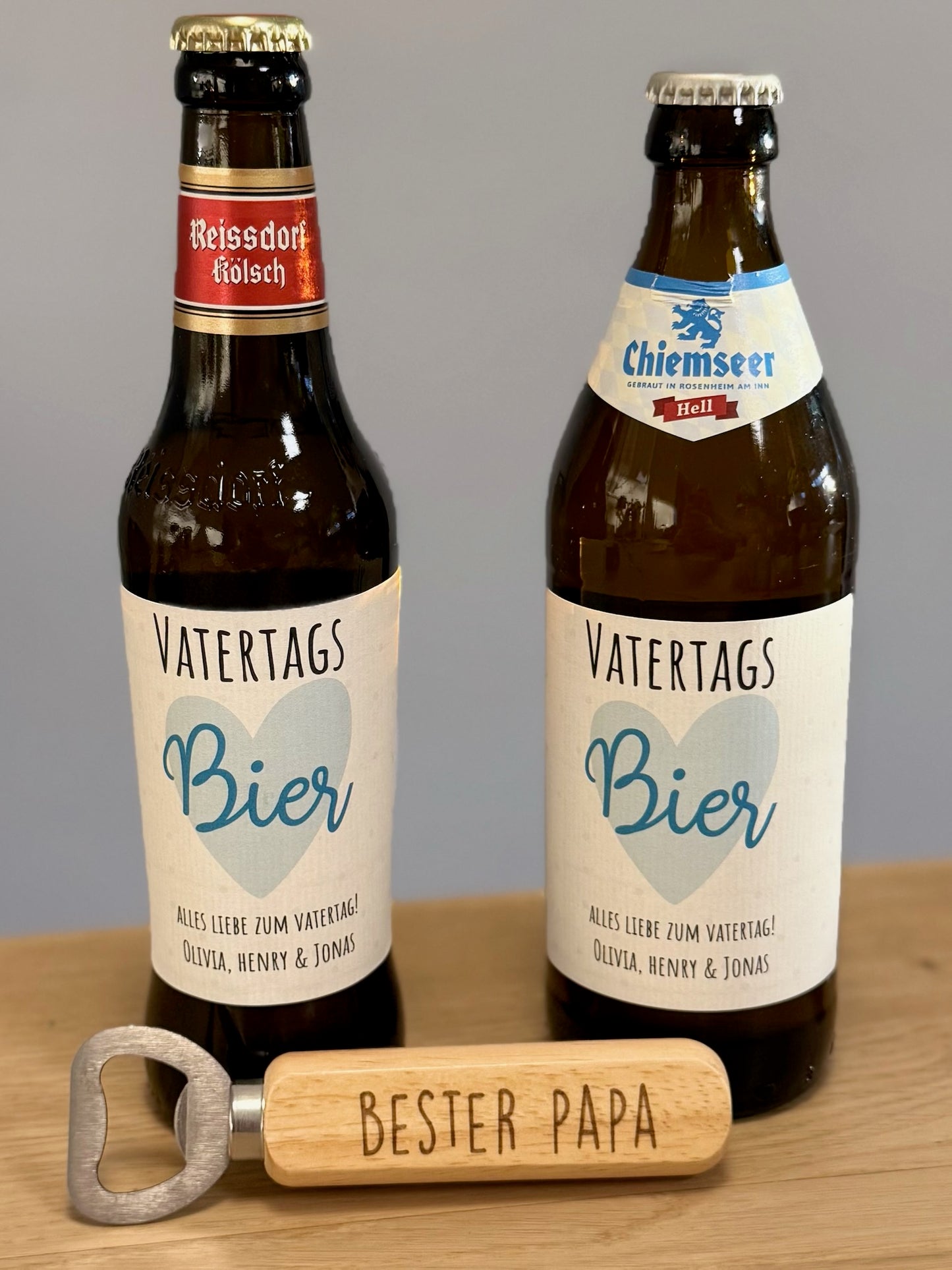 Vatertags Bier Etiketten + Flaschenöffner