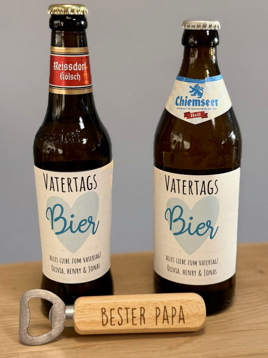 Personalisierte Bieretiketten zum Vatertag – Set à 6 Stück