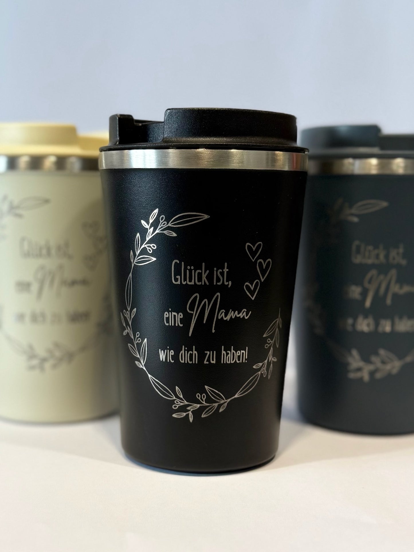 Thermobecher „Glück ist, eine Mama wie dich zu haben“ – Das perfekte Muttertagsgeschenk!
