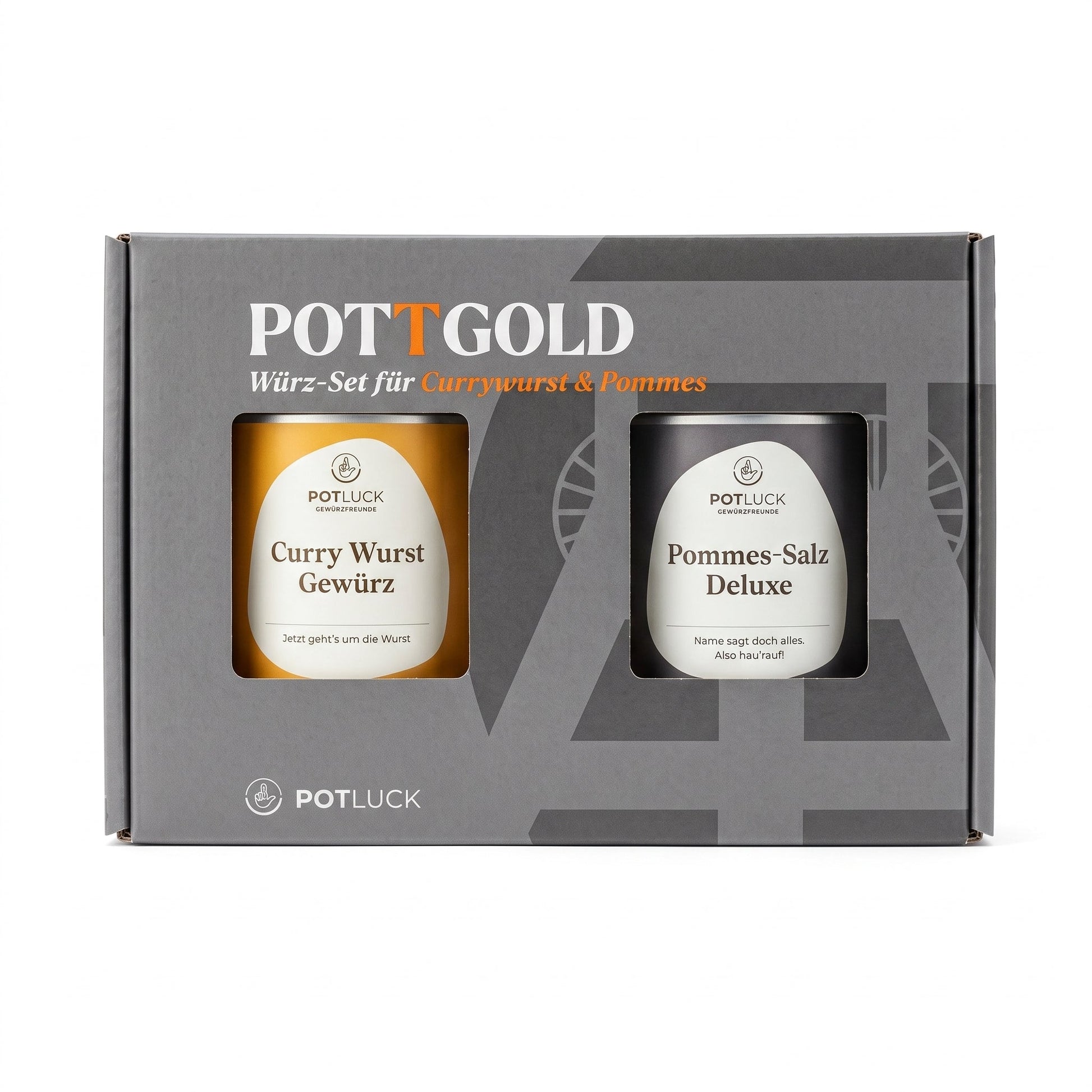 POTTGOLD 2er Set Currywurst + Pommes – Geschenk für Männer Potluck