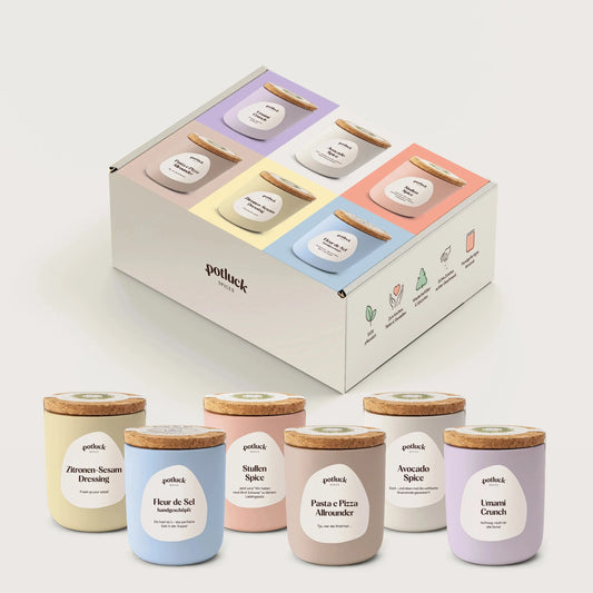 Potluck All Colours Geschenkset | 6er Gewürzset mit Avocado Spice, Umami Crunch & mehr Potluck