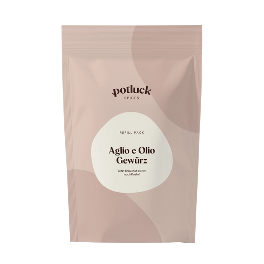 Potluck Nachfüllpack Aglio e Olio Gewürz – Geschenk für Männer Potluck
