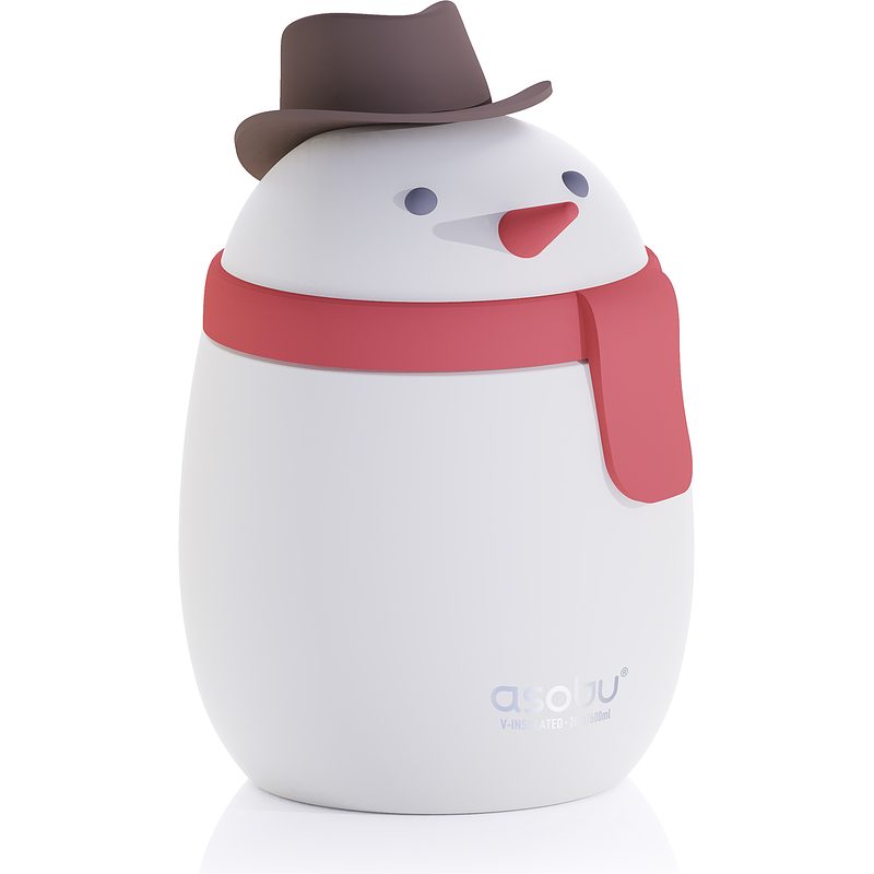 ASOBU Bestie Lunchbox Schneemann 600ml - Kinder Brotdose Edelstahl