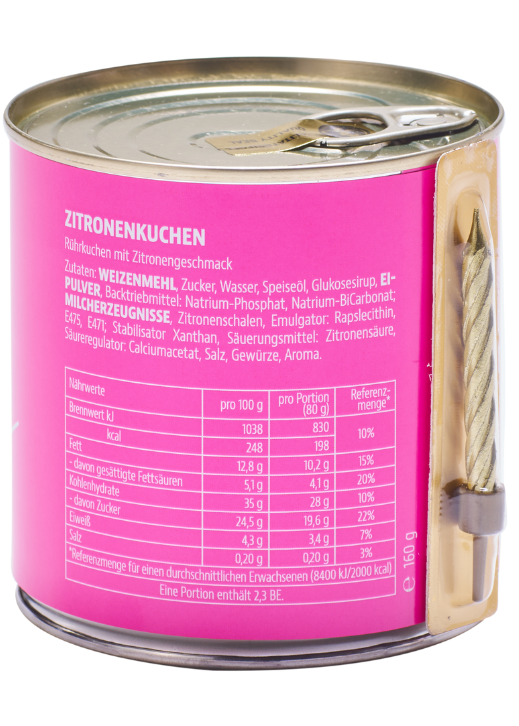 Cancake Happy Birthday Neon Pink – Zitronenkuchen Geburtstagskuchen in der Dose Cancake