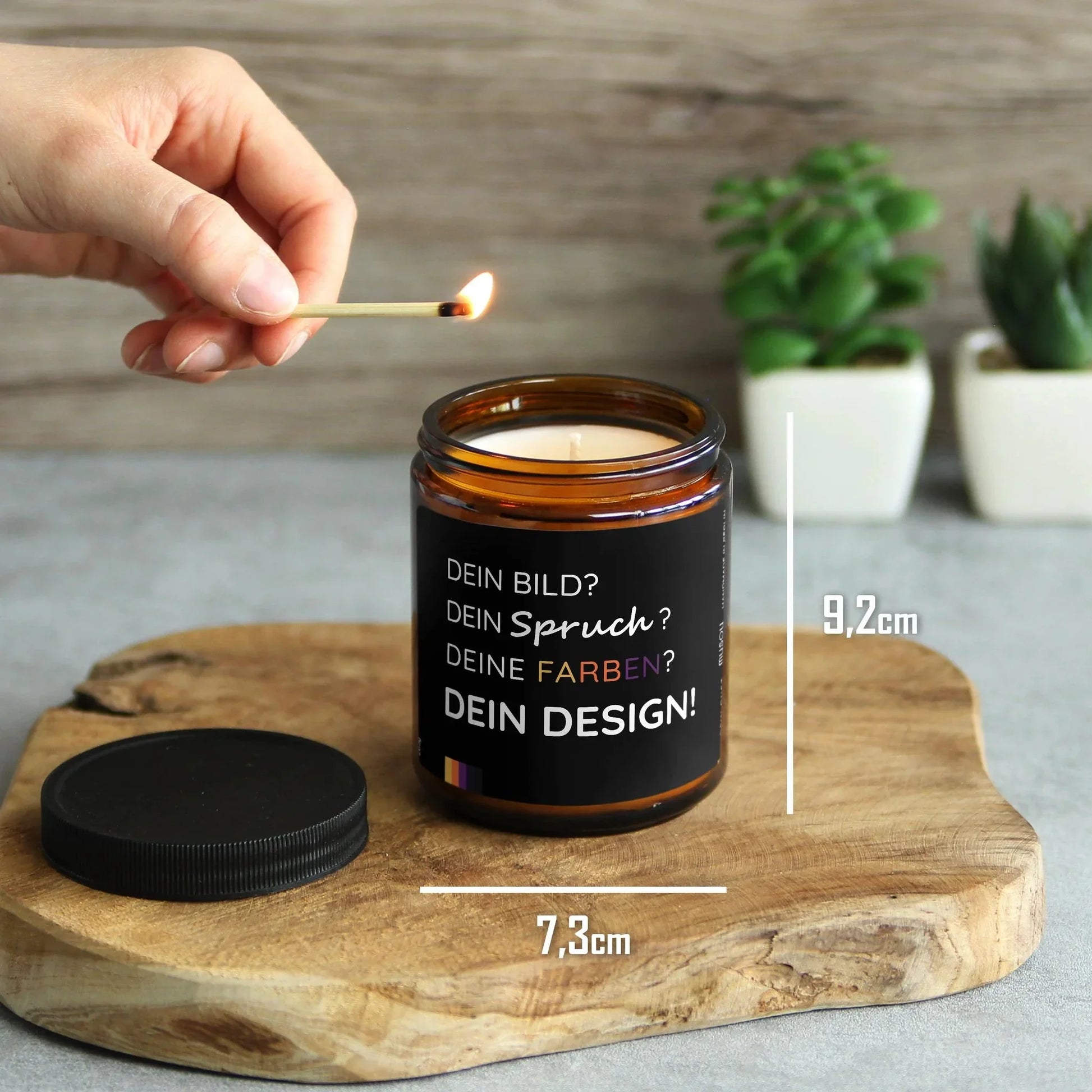 Personalisierte Duftkerze | Kerze mit eigenem Foto, Spruch oder Logo by mysoy