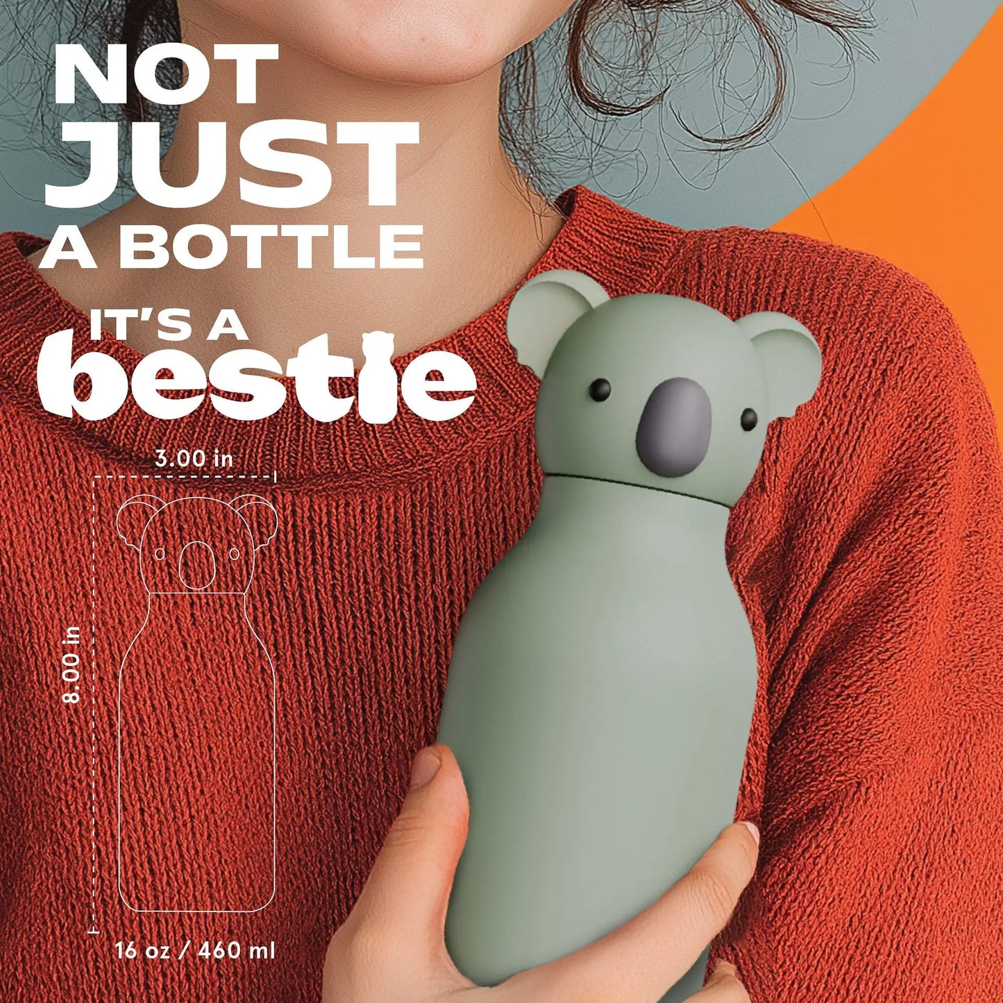 ASOBU Bestie Koala Kinder Trinkflasche 460ml – Edelstahl, auslaufsicher, BPA-frei für Kita & Schulanfang Lieblingsschuppen.de