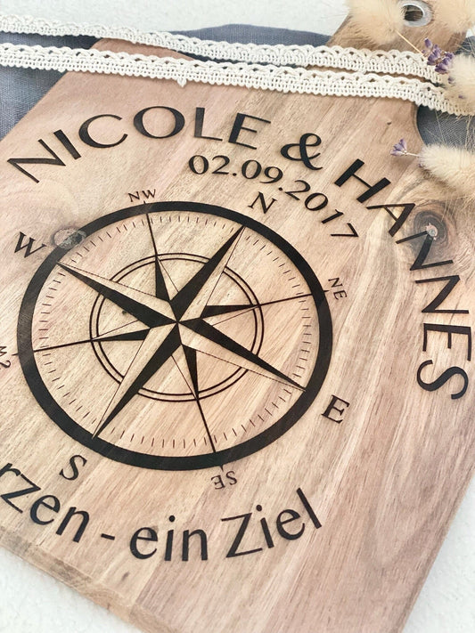 Hochzeitsgeschenk | Gravurschneidebrett | Jahrestag | personalisiert | Brotzeitbrett | personalisiertes Schneidebrett