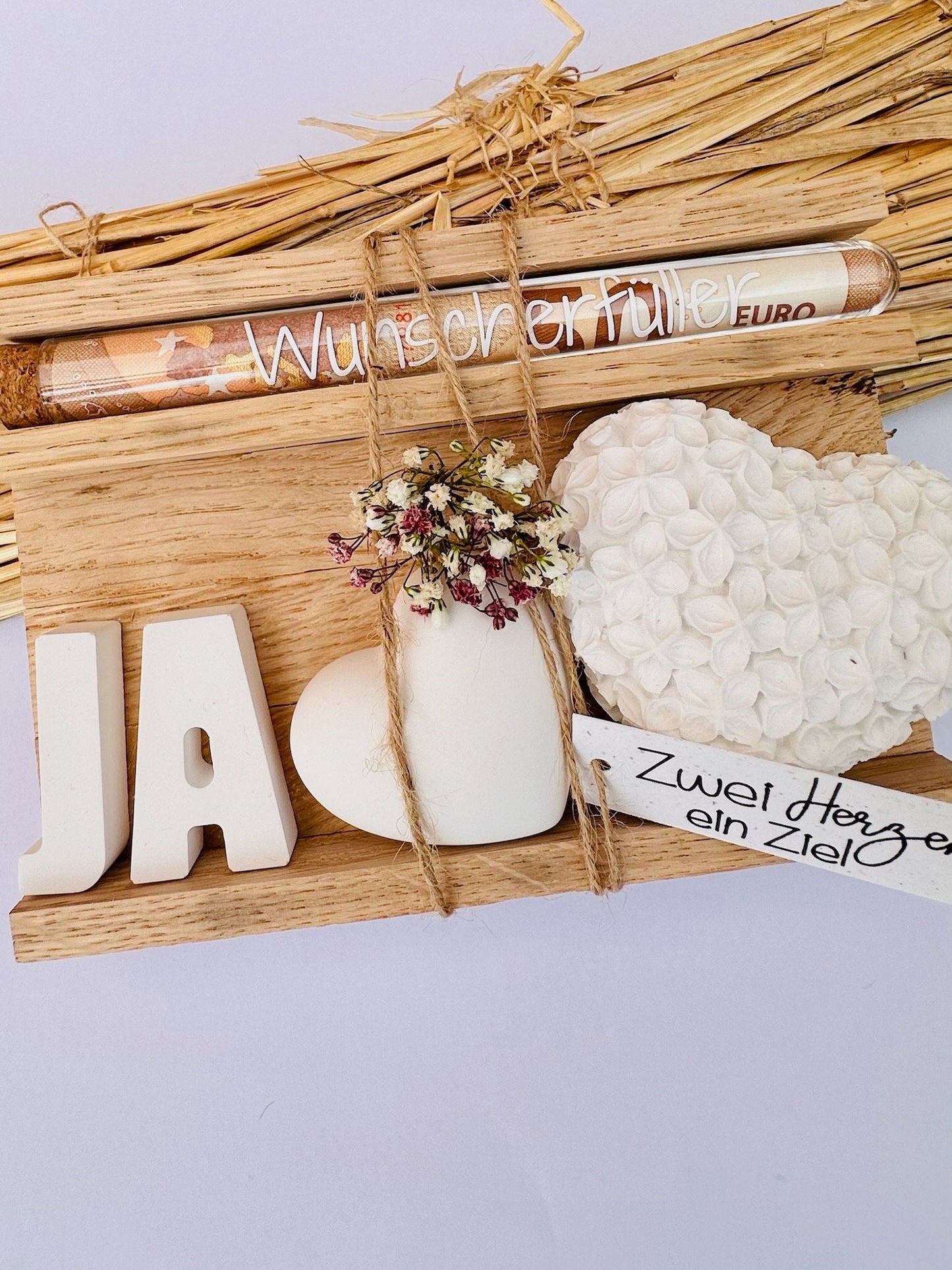 Hochzeitsgeldgeschenk - Geschenke für das Brautpaar, Geldgeschenk,personalisiert, Geschenkverpackung, Holz, Keraflott, Herz