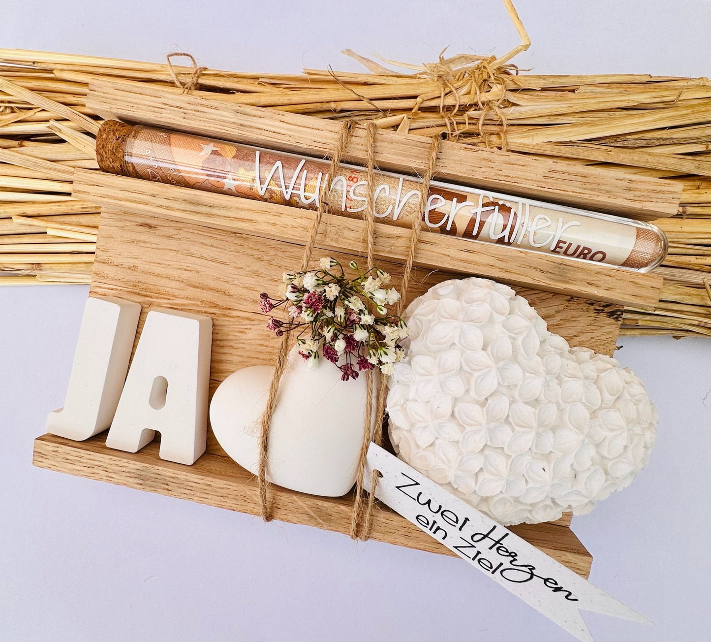 Hochzeitsgeldgeschenk - Geschenke für das Brautpaar, Geldgeschenk,personalisiert, Geschenkverpackung, Holz, Keraflott, Herz