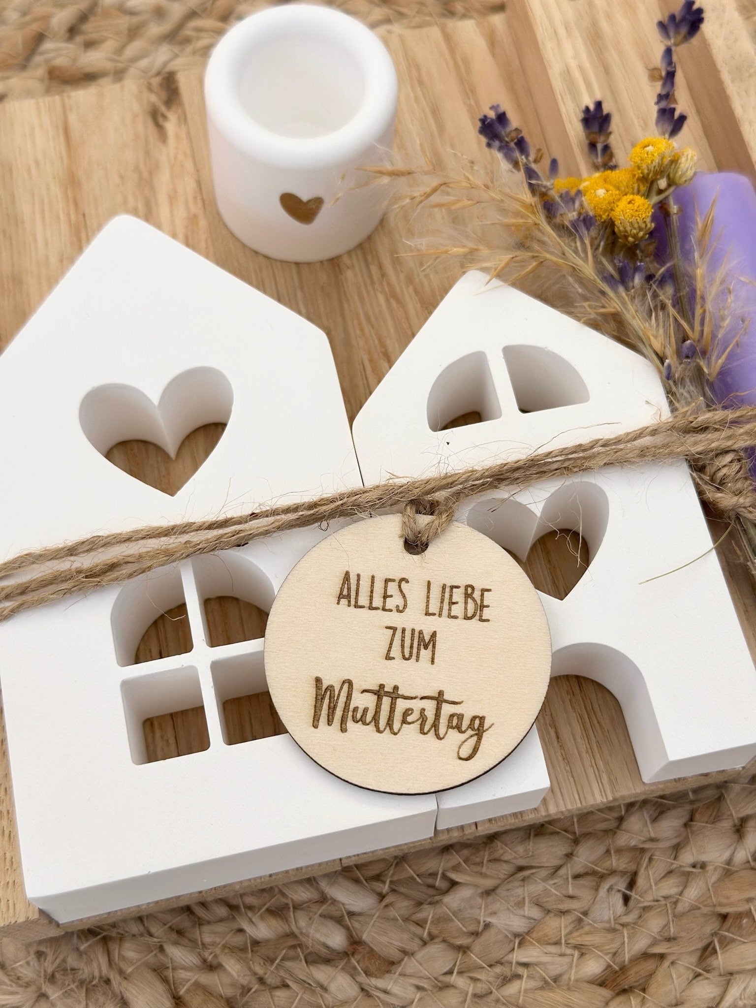 Muttertagsgeschenk, kleines Mitbringsel, Muttertag Geschenkset, Lichthäuser, Kerzenhalter, Kleinigkeit zu Muttertag, Mama