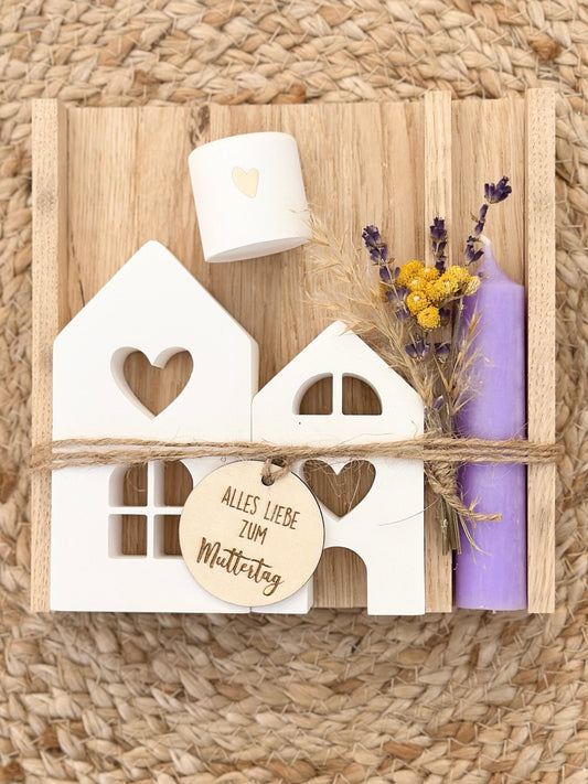 Muttertagsgeschenk, kleines Mitbringsel, Muttertag Geschenkset, Lichthäuser, Kerzenhalter, Kleinigkeit zu Muttertag, Mama