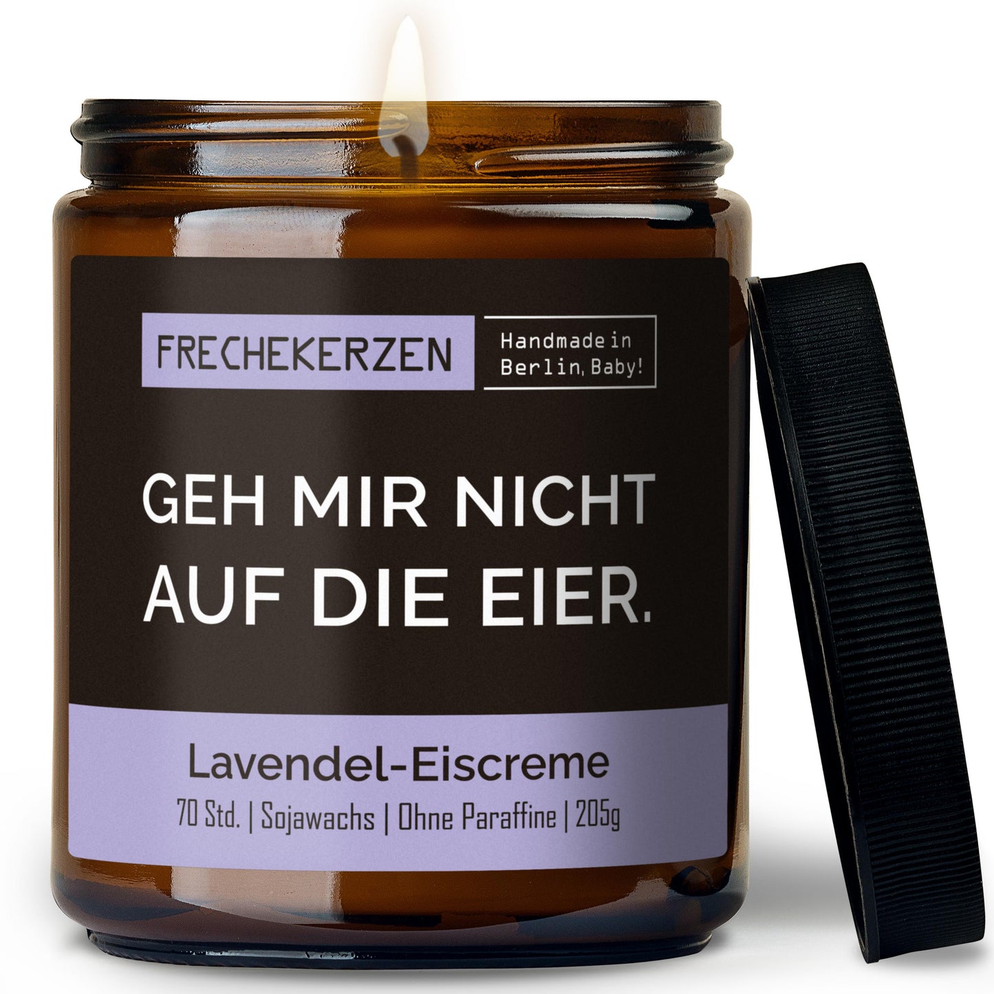 Kerze mit Deckel | geh mir nicht auf die eier.