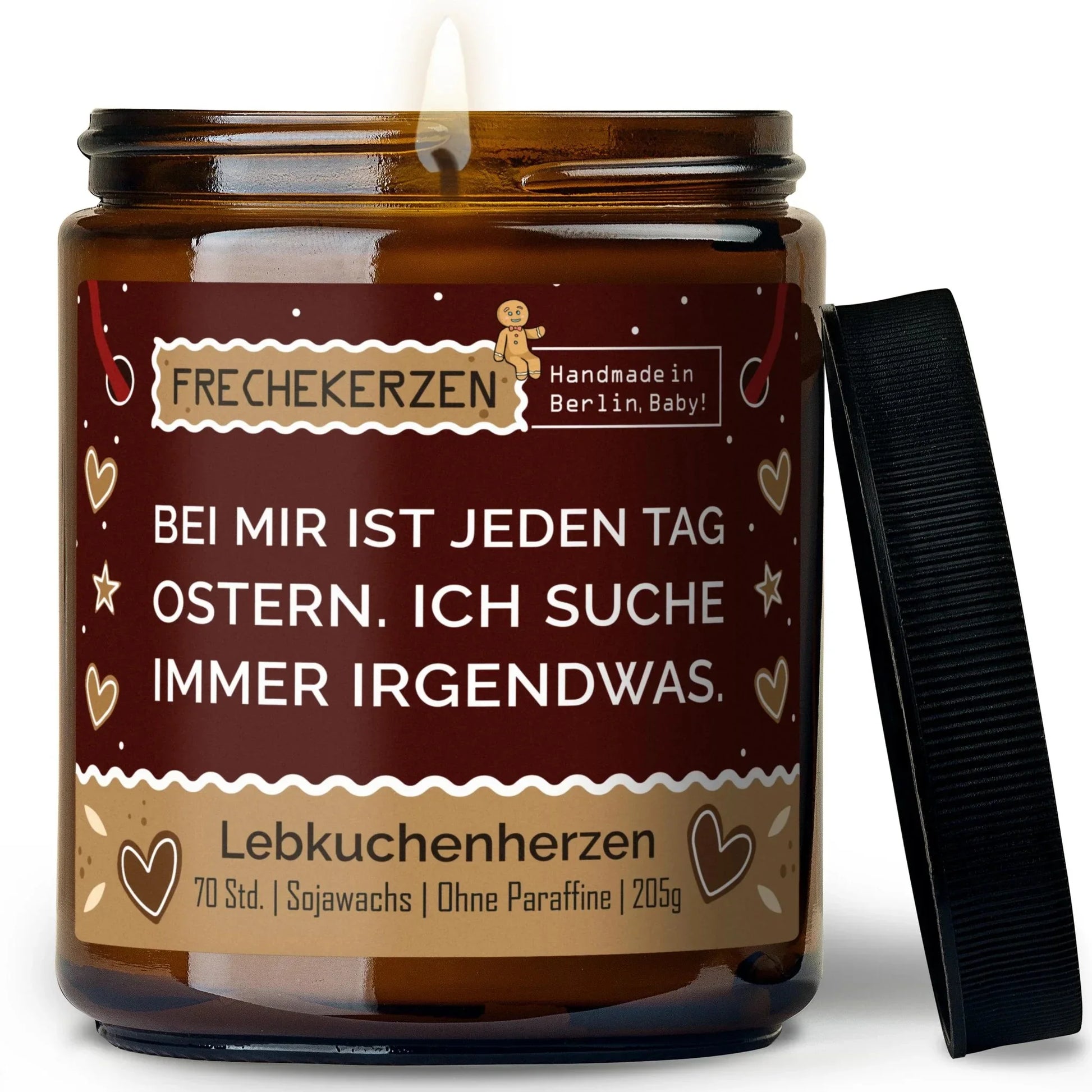 Lustige Kerze mit Spruch „Bei mir ist jeden Tag Ostern“, Freche Duftkerze im Glas by mysoy