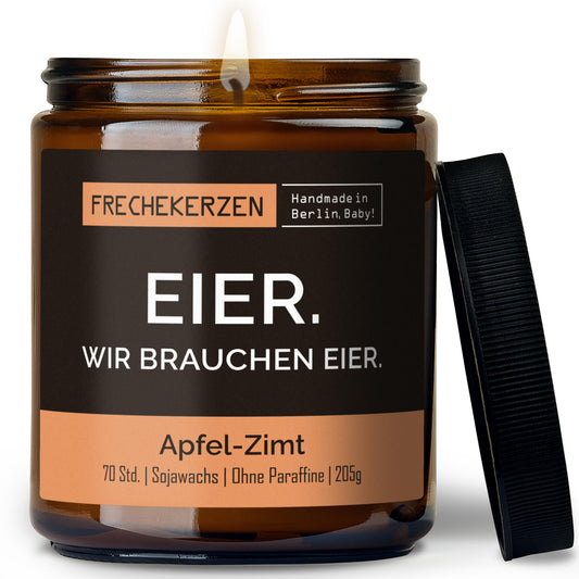 Freche Kerze | eier. wir brauchen eier.