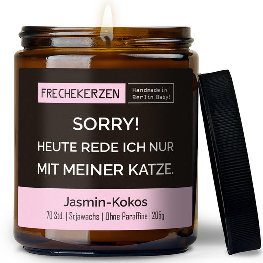 Sojawachs Kerze | sorry! heute rede ich nur mit meiner katze.
