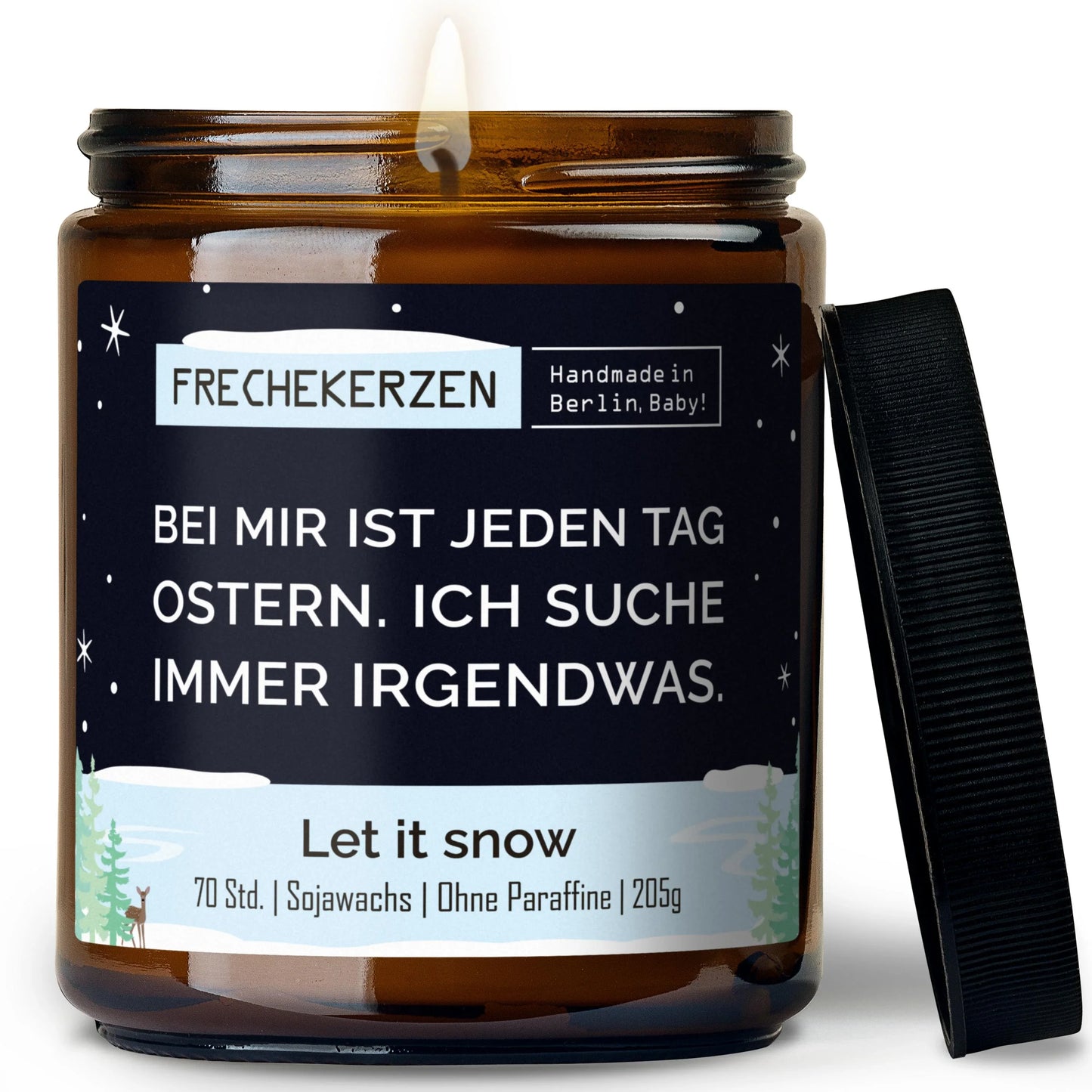 Lustige Kerze mit Spruch „Bei mir ist jeden Tag Ostern“, Freche Duftkerze im Glas by mysoy
